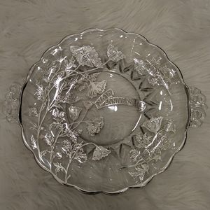25th anniversary Silver City Glass Cake Platter Plate